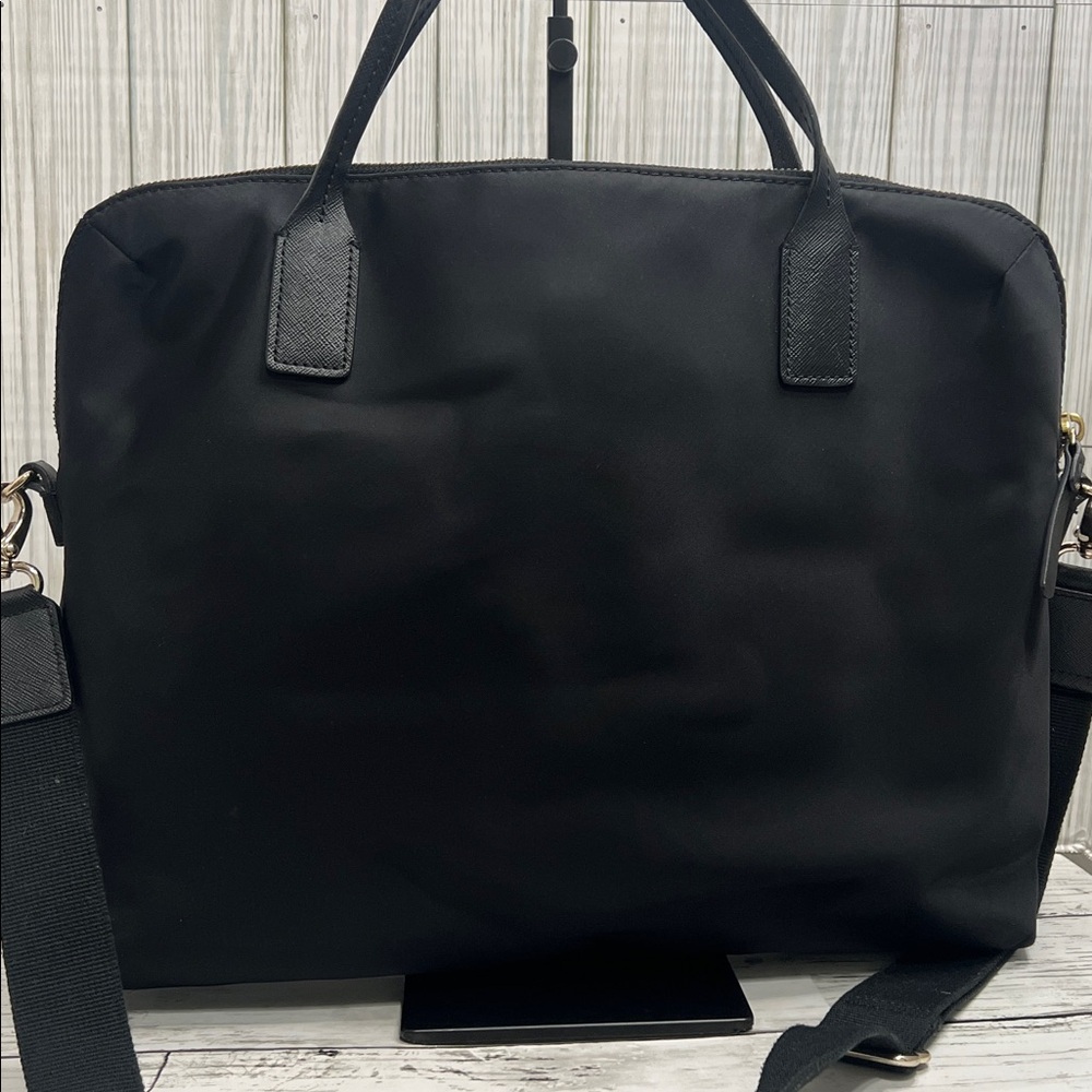 Kate Spade Black Nylon Laptop Bag Tote Shoulder Bag Work Travel Briefcase - Picture 8 of 12
